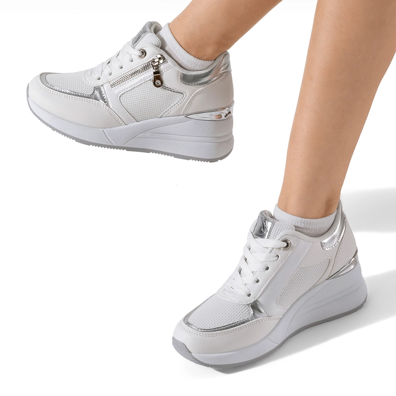 ZAPATILLA DEPORTIVA TACO CUÑA MALLA MUJER WEIDE JLL60 - 3