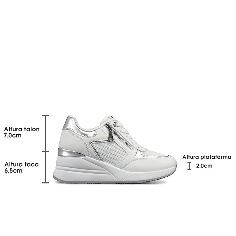 ZAPATILLA DEPORTIVA TACO CUÑA MALLA MUJER WEIDE JLL60 - 7