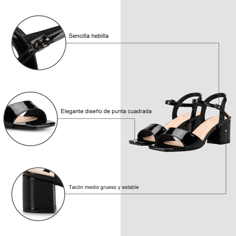 SANDALIA CASUAL TACO NEGRA MUJER WEIDE GH79 - 8