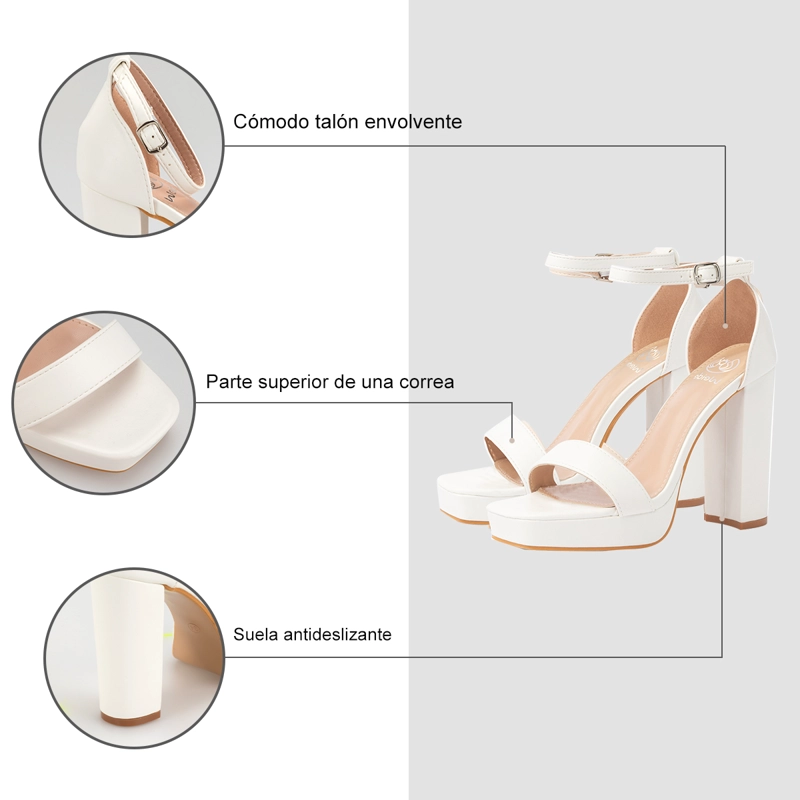 SANDALIA TACO FIESTA BLANCA MUJER WEIDE YOU189 - 8
