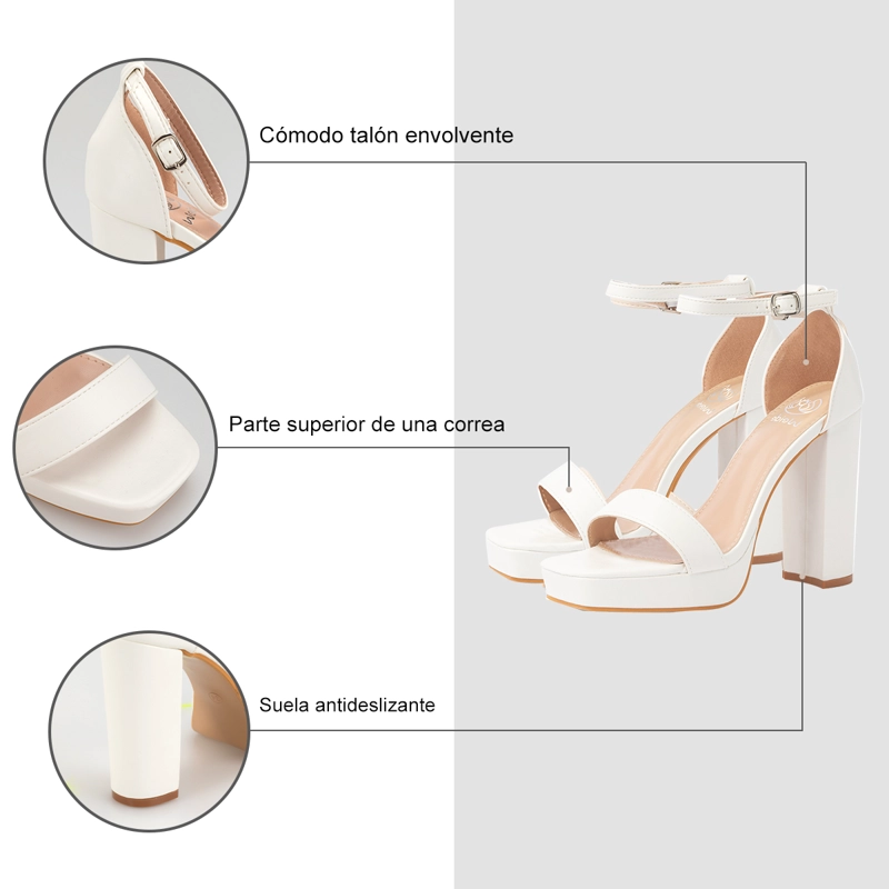 SANDALIA TACO FIESTA BLANCA MUJER WEIDE YOU189 - 8