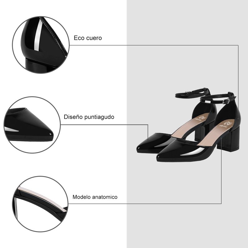 ZAPATO TACO ALTO NEGRO FIESTA MUJER WEIDE GH63 - 7