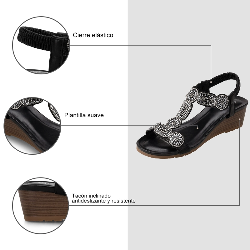 SANDALIAS PILAR NEGRO WEIDE - 8