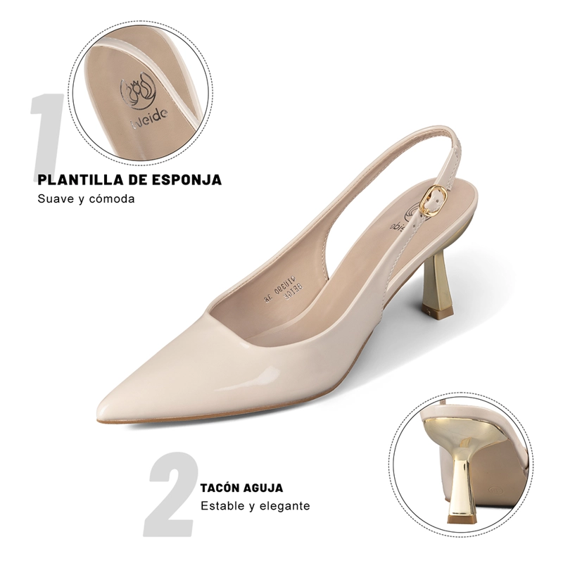 ZAPATO TACO ALTO TALON ABIERTO ELEGANTE MUJER WEIDE QIU390 - 8