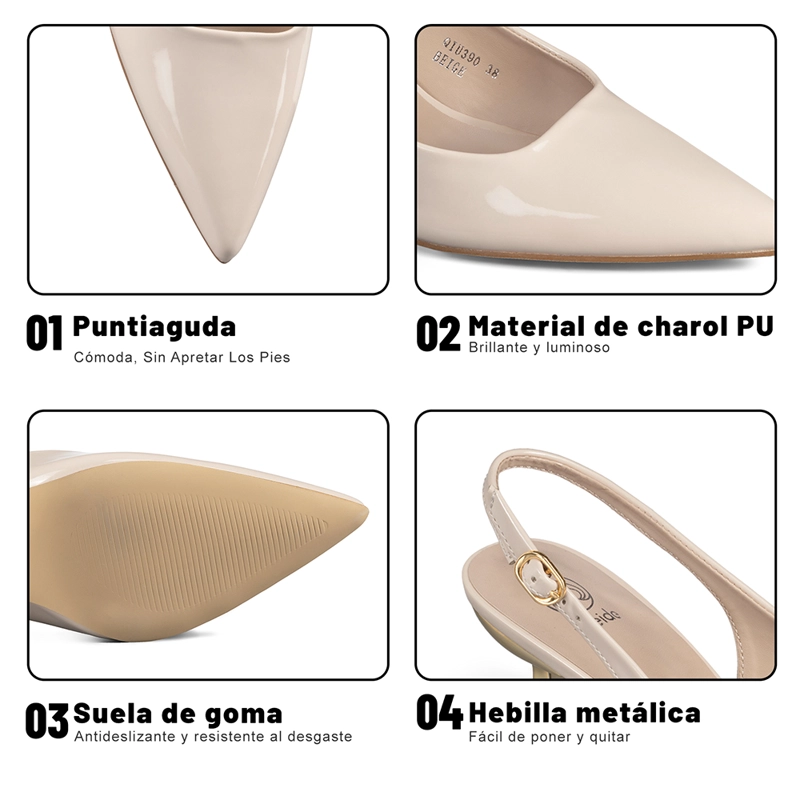 ZAPATO TACO ALTO TALON ABIERTO ELEGANTE MUJER WEIDE QIU390 - 9