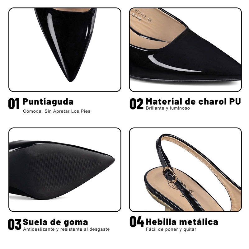 ZAPATO TACO ALTO TALON ABIERTO ELEGANTE MUJER WEIDE QIU390 - 9