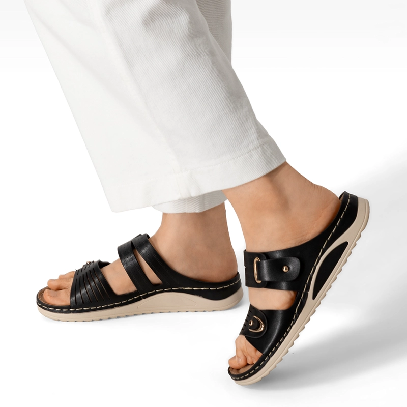 SANDALIA ESTILO CHALA TACO CUÑA CASUAL MUJER WEIDE JN722 - 2