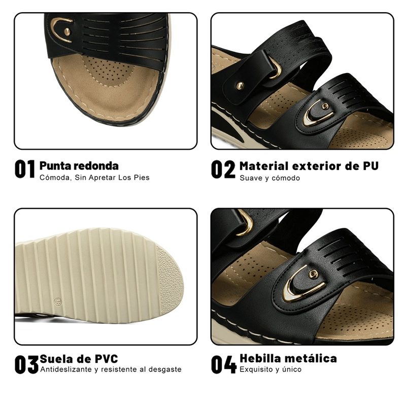 SANDALIA ESTILO CHALA TACO CUÑA CASUAL MUJER WEIDE JN722 - 9
