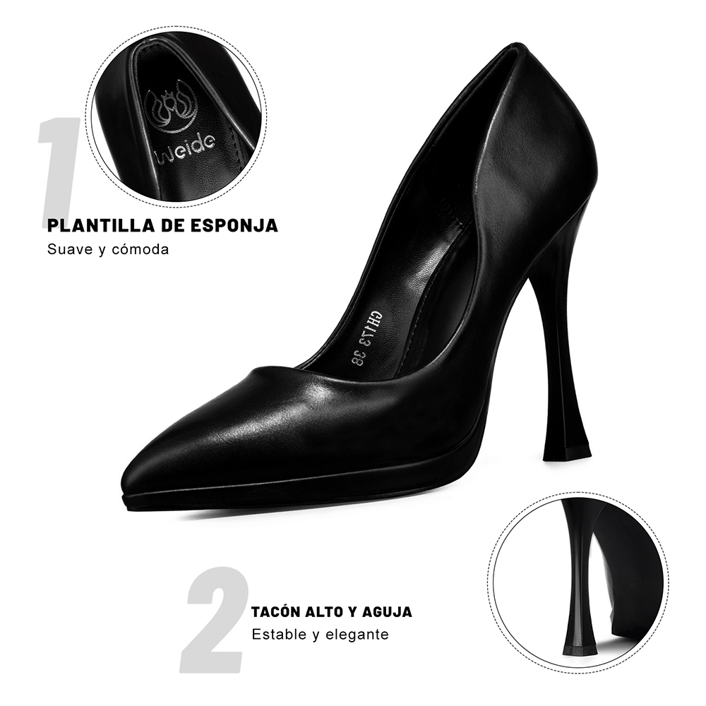 ZAPATO TACO ALTO ELEGANTE EN PUNTA MUJER WEIDE GH173 - 8