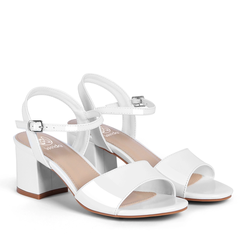 SANDALIA CASUAL TACO BLANCA MUJER WEIDE GH64 - 7