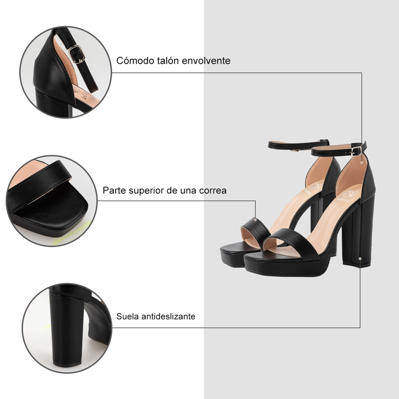 SANDALIA TACO FIESTA NEGRA MUJER WEIDE YOU189 - 8
