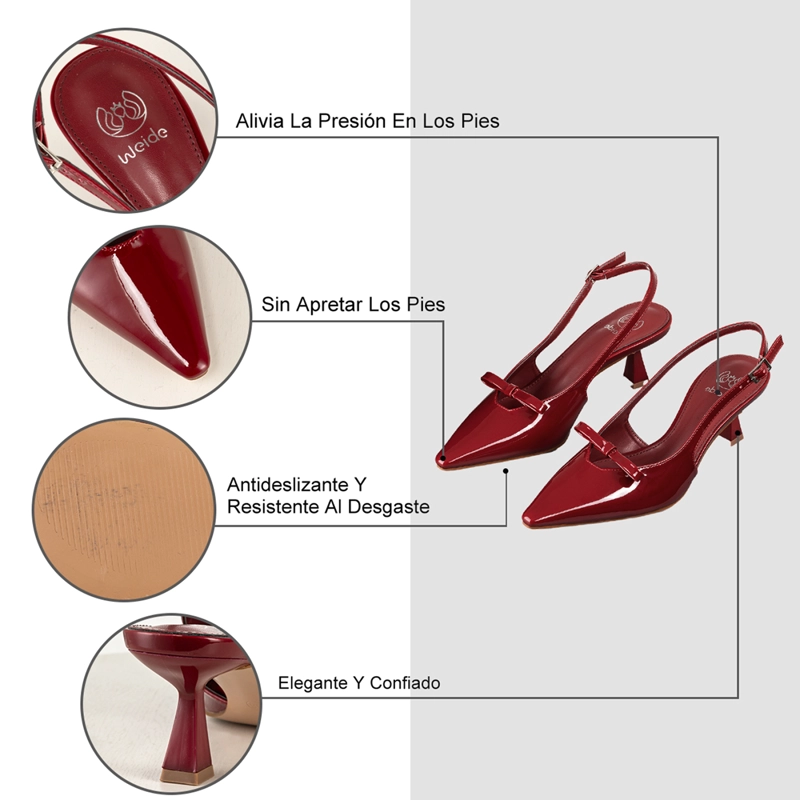 ZAPATO FORMAL ELEGANTE TACO ALTO STILETTO MUJER WEIDE QIU357 - 8