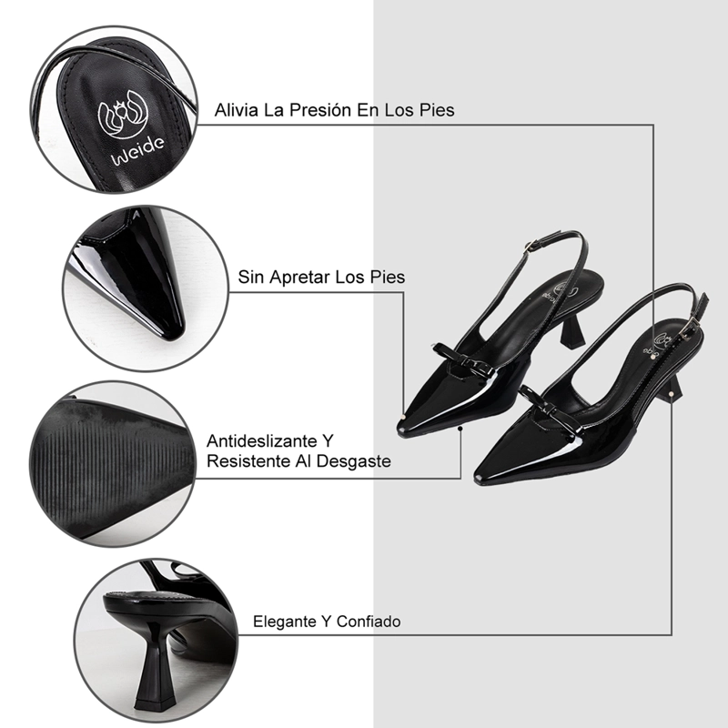 ZAPATO FORMAL ELEGANTE TACO ALTO STILETTO MUJER WEIDE QIU357 - 8