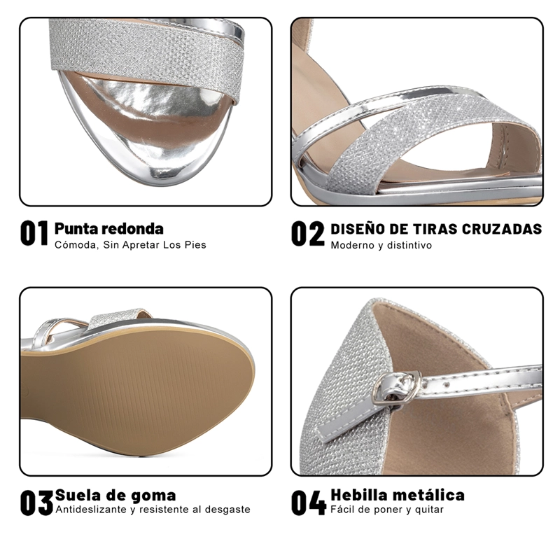SANDALIA TACO PLATEADO FIESTA QIU285 WEIDE - 8