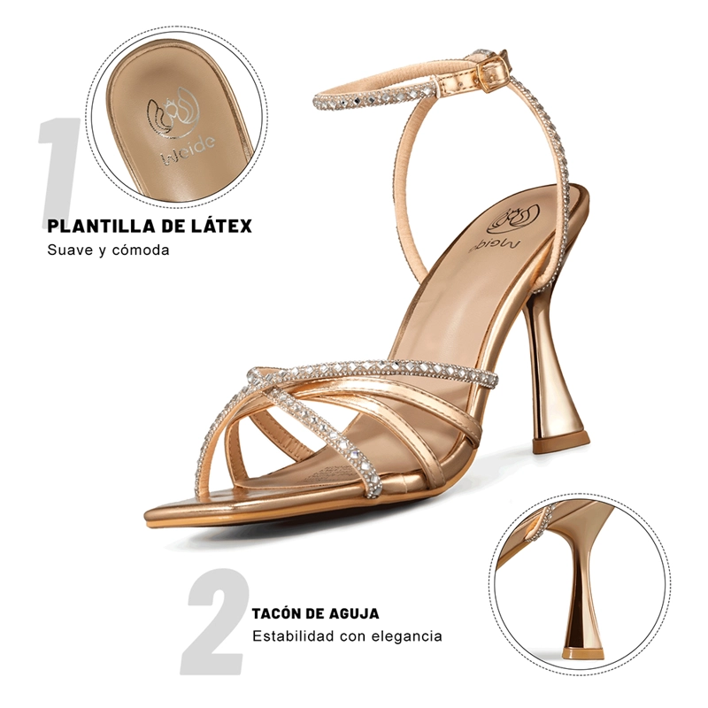 SANDALIA TACO ALTO FIESTA MUJER WEIDE QIU385 - 8