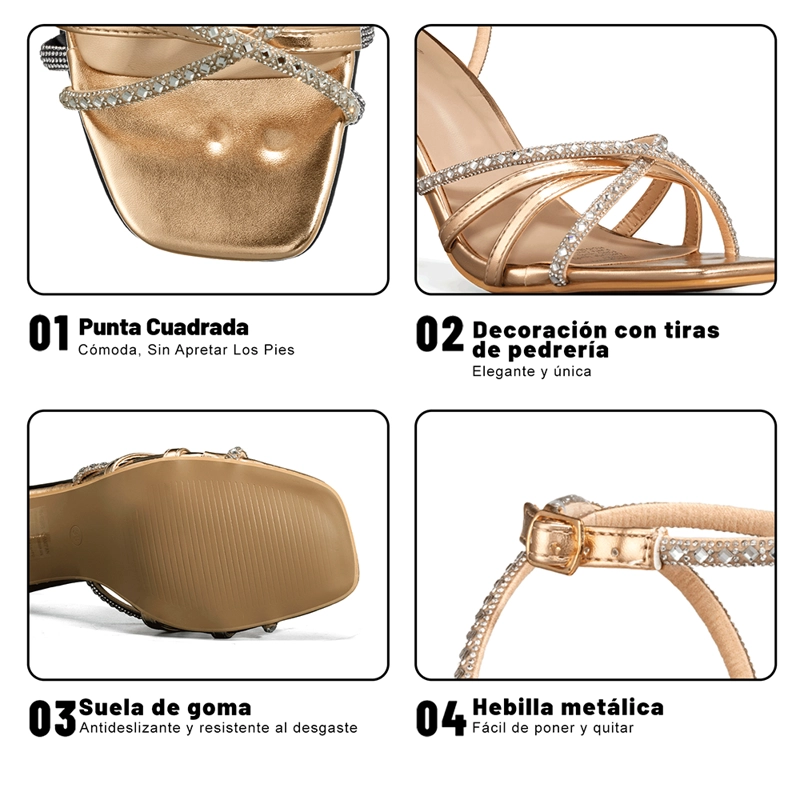 SANDALIA TACO ALTO FIESTA MUJER WEIDE QIU385 - 9