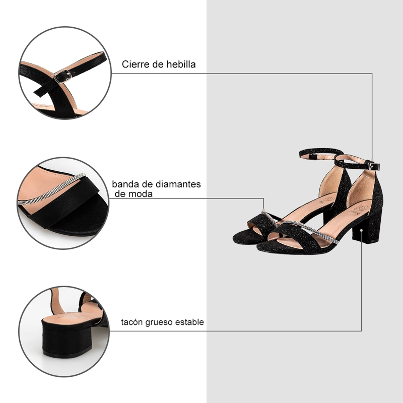 SANDALIA TACO FIESTA NEGRA MUJER WEIDE YOU132 - 9