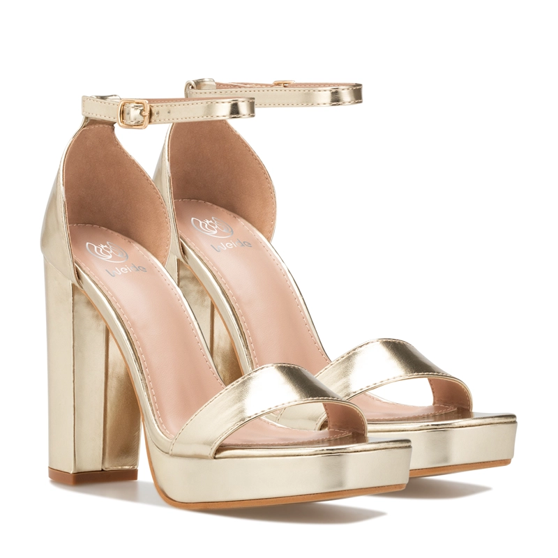 SANDALIA TACO FIESTA DORADA MUJER WEIDE YOU189 - 3