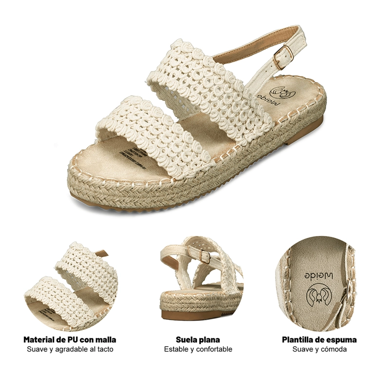 SANDALIA CASUAL PLANA CONFORT MUJER WEIDE QIU388 - 8