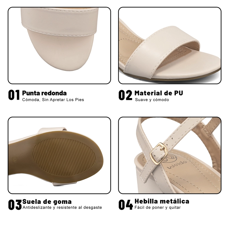 SANDALIA TACO GRUESO CASUAL ELEGANTE MUJER  WEIDE JS71B - 9