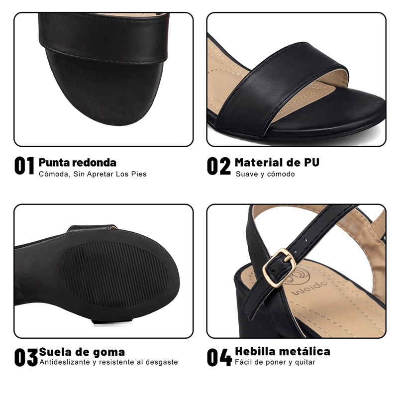 SANDALIA TACO GRUESO CASUAL ELEGANTE MUJER  WEIDE JS71B - 9