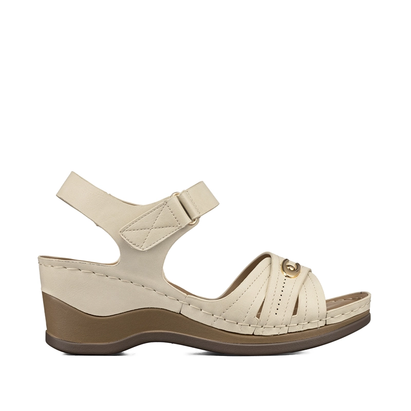 SANDALIA CASUAL CON VELCRO TACO CUÑA MUJER WEIDE JS75 - 1