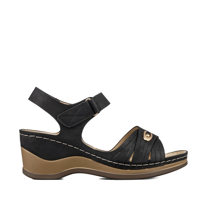 SANDALIA CASUAL CON VELCRO TACO CUÑA MUJER WEIDE JS75 - 1