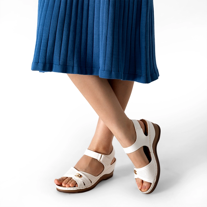 SANDALIA CASUAL CON VELCRO TACO CUÑA MUJER WEIDE JS75 - 3