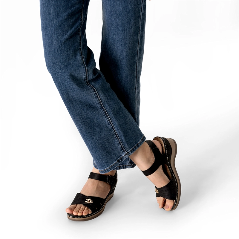 SANDALIA CASUAL CON VELCRO TACO CUÑA MUJER WEIDE JS75 - 3