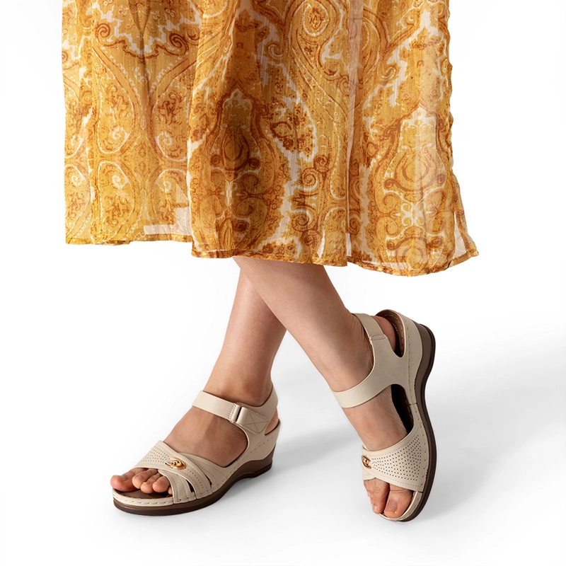SANDALIA CASUAL CON VELCRO TACO CUÑA MUJER WEIDE JS75 - 3