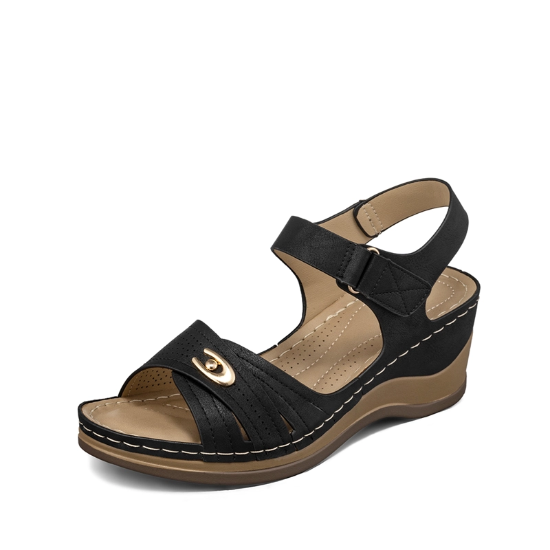 SANDALIA CASUAL CON VELCRO TACO CUÑA MUJER WEIDE JS75 - 4