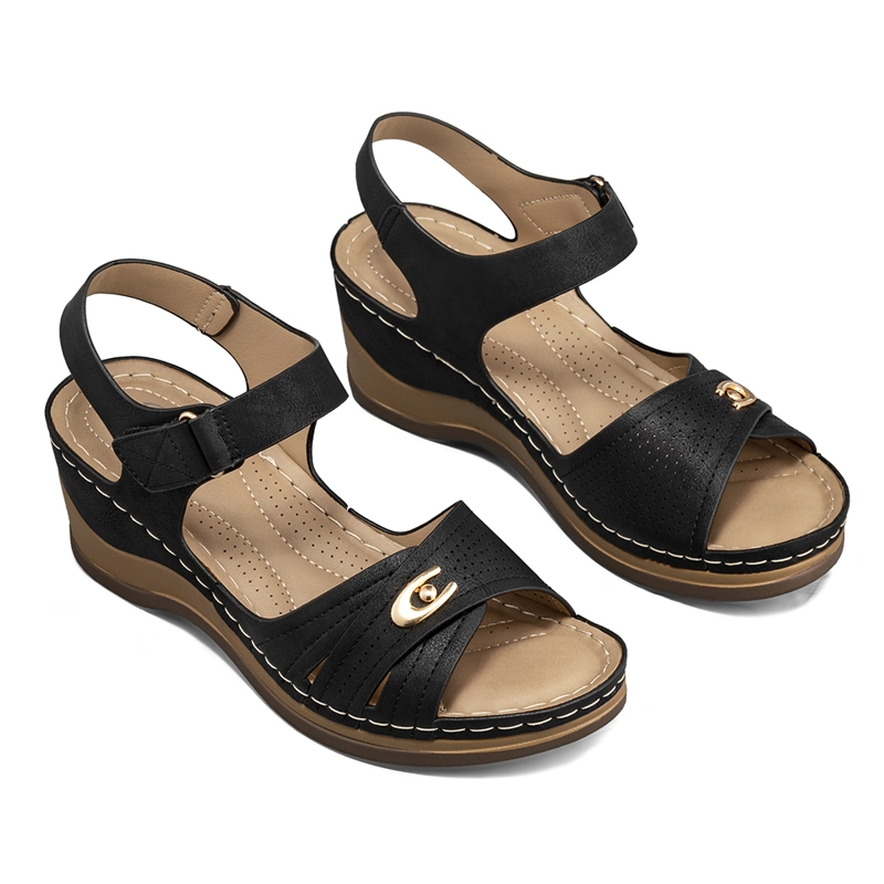 SANDALIA CASUAL CON VELCRO TACO CUÑA MUJER WEIDE JS75 - 5