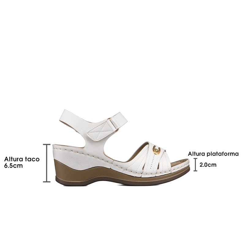 SANDALIA CASUAL CON VELCRO TACO CUÑA MUJER WEIDE JS75 - 6