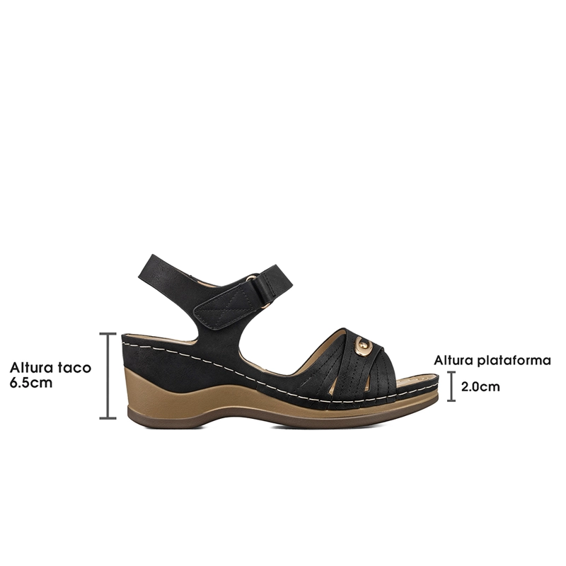 SANDALIA CASUAL CON VELCRO TACO CUÑA MUJER WEIDE JS75 - 6