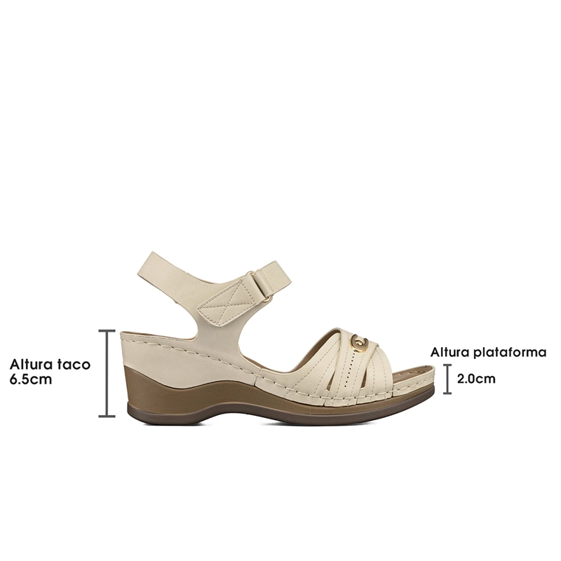 SANDALIA CASUAL CON VELCRO TACO CUÑA MUJER WEIDE JS75 - 6