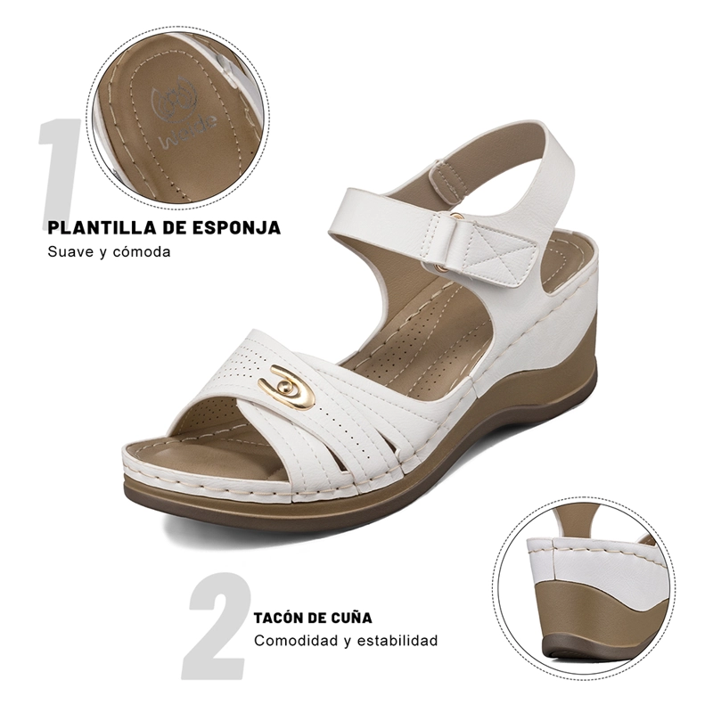 SANDALIA CASUAL CON VELCRO TACO CUÑA MUJER WEIDE JS75 - 7