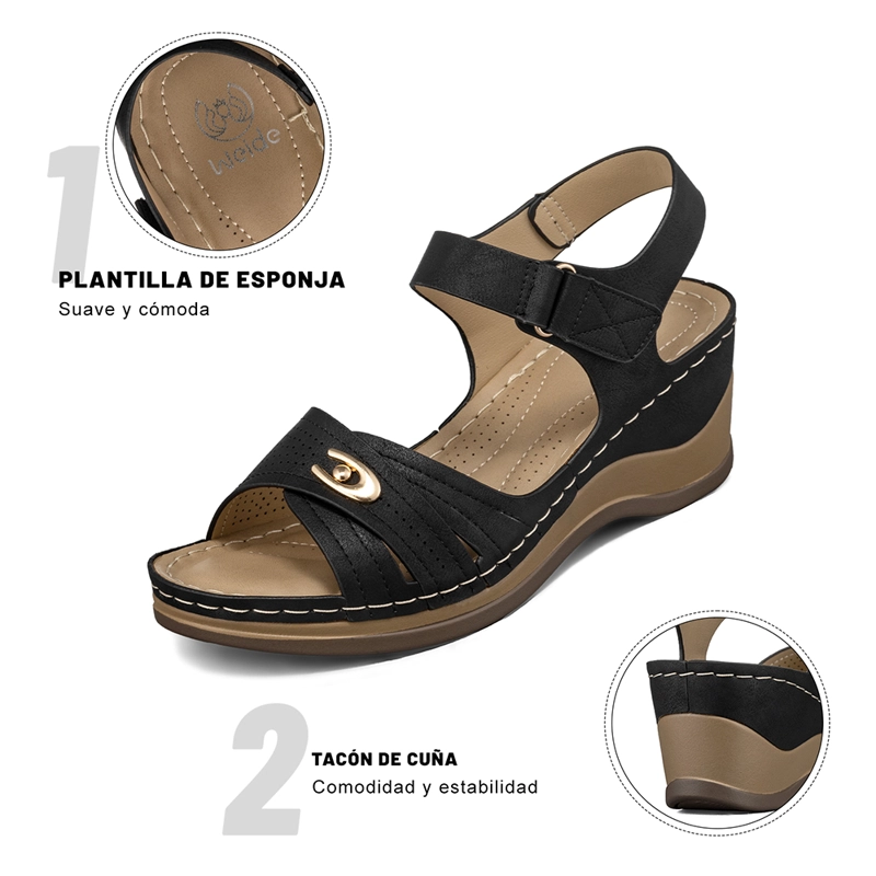 SANDALIA CASUAL CON VELCRO TACO CUÑA MUJER WEIDE JS75 - 7