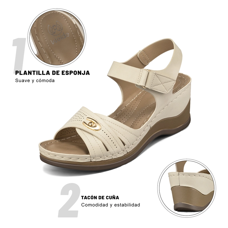 SANDALIA CASUAL CON VELCRO TACO CUÑA MUJER WEIDE JS75 - 7