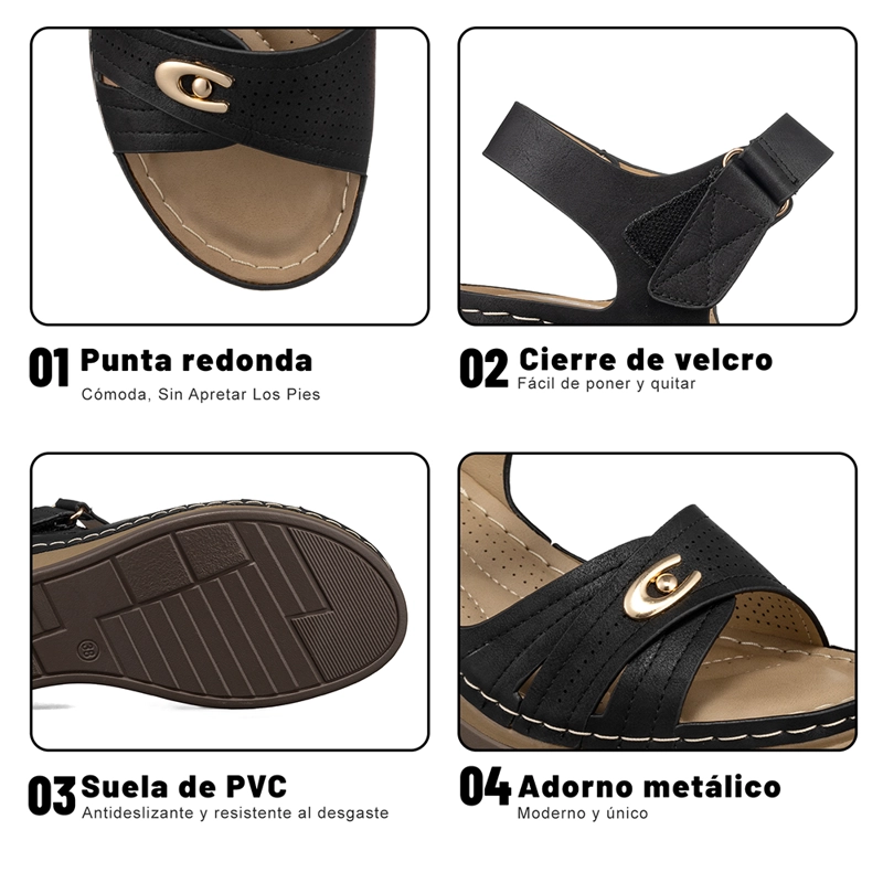 SANDALIA CASUAL CON VELCRO TACO CUÑA MUJER WEIDE JS75 - 8