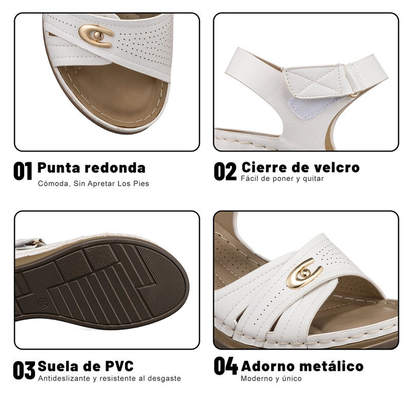 SANDALIA CASUAL CON VELCRO TACO CUÑA MUJER WEIDE JS75 - 8