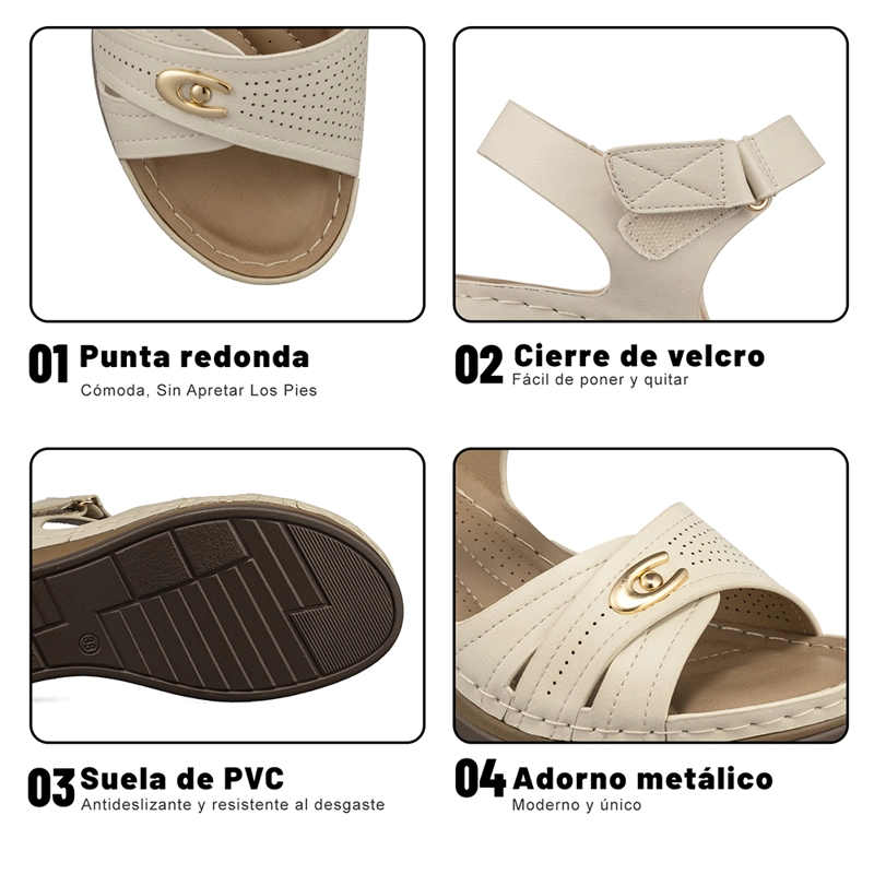 SANDALIA CASUAL CON VELCRO TACO CUÑA MUJER WEIDE JS75 - 8
