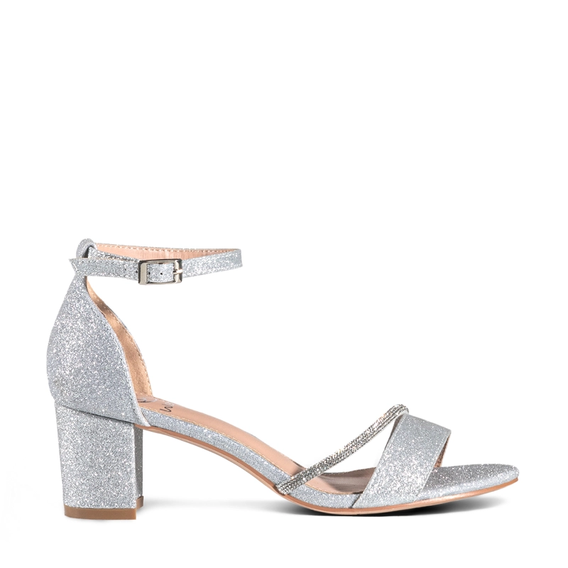 SANDALIA TACO FIESTA PLATEADA  MUJER WEIDE YOU132 - 1