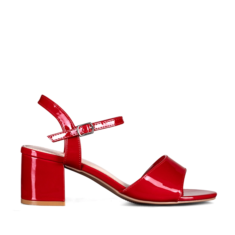 SANDALIA CASUAL TACO ROJA MUJER WEIDE GH64 - 1