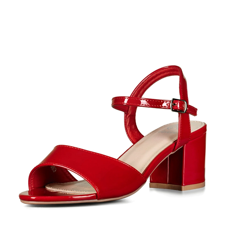 SANDALIA CASUAL TACO ROJA MUJER WEIDE GH64 - 5