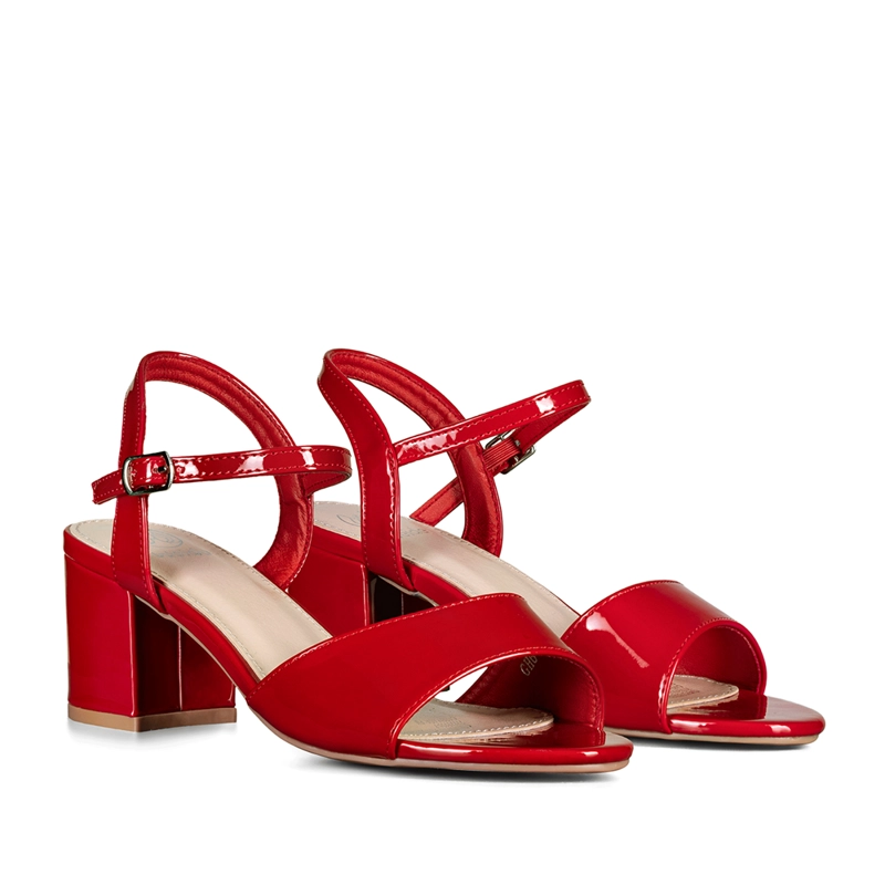 SANDALIA CASUAL TACO ROJA MUJER WEIDE GH64 - 6
