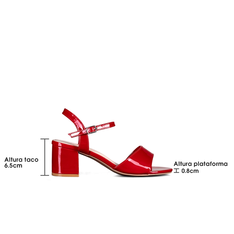 SANDALIA CASUAL TACO ROJA MUJER WEIDE GH64 - 7