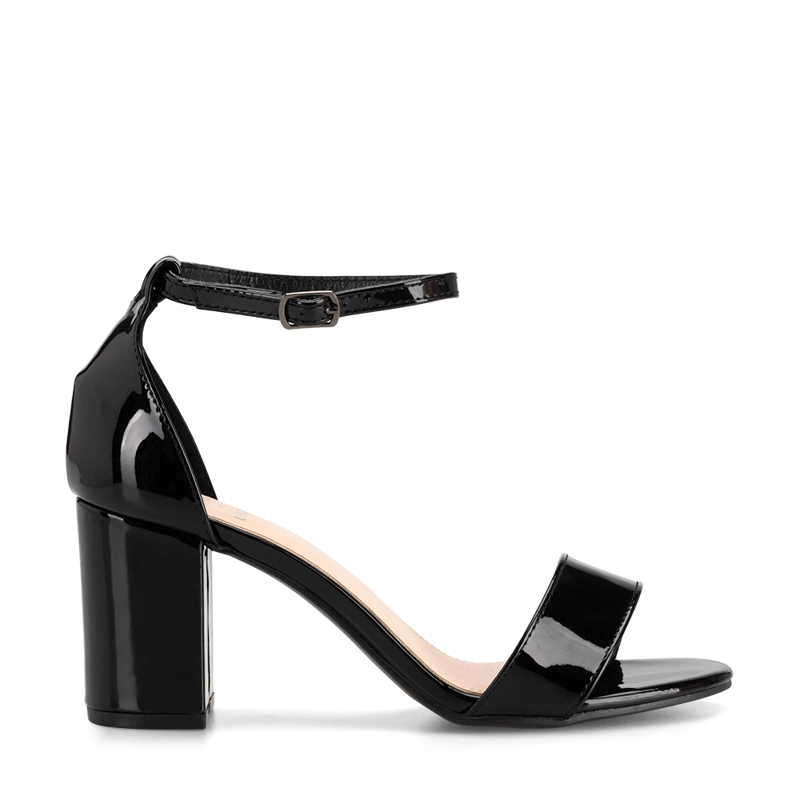 SANDALIA CASUAL TACO ALTO NEGRA MUJER WEIDE GH80 - 1
