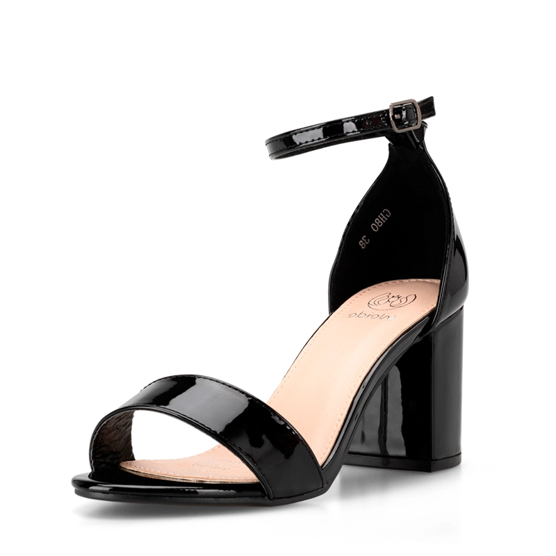 SANDALIA CASUAL TACO ALTO NEGRA MUJER WEIDE GH80 - 5