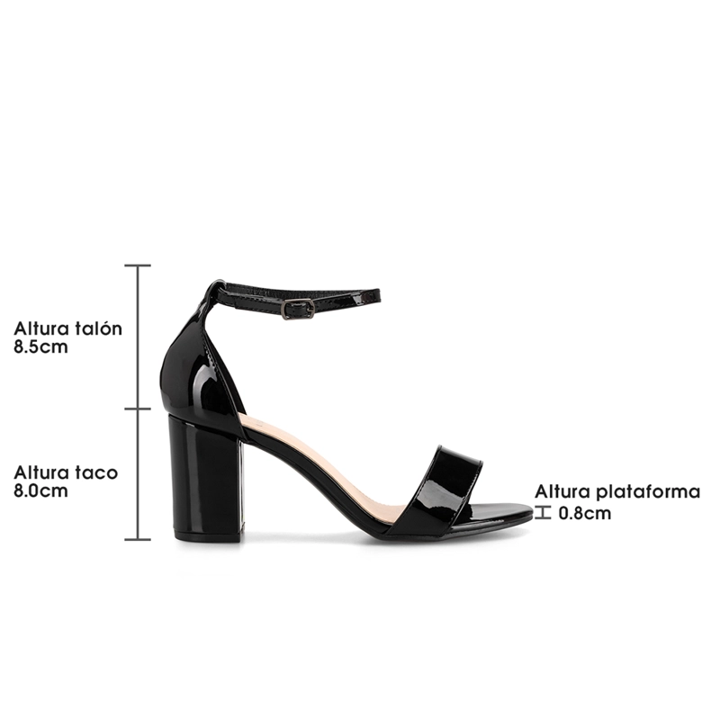 SANDALIA CASUAL TACO ALTO NEGRA MUJER WEIDE GH80 - 7