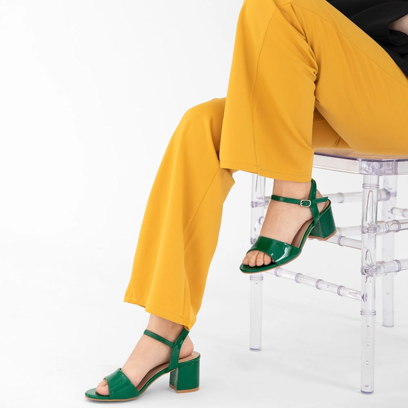 SANDALIA CASUAL TACO VERDE MUJER WEIDE GH64 - 2